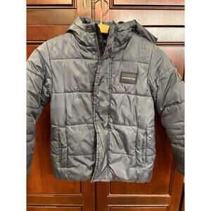 Calvin Klein Kids Gray Puffer Jacket with Hood Size 6